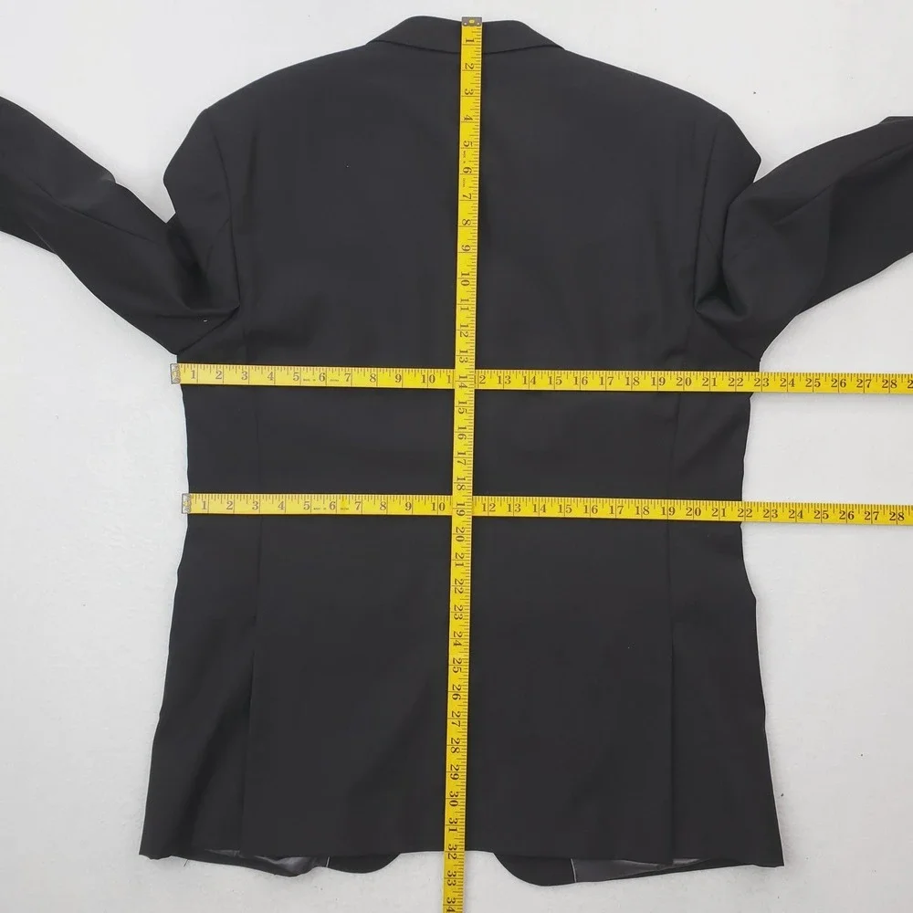 F.R. Tripler Blazer Mens 42R Black Lana Lux Super 120s Merino Wool Suit Jacket